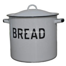 Dia 26cm Enamel Bread Box Storage Pot Potato Pot With Lid